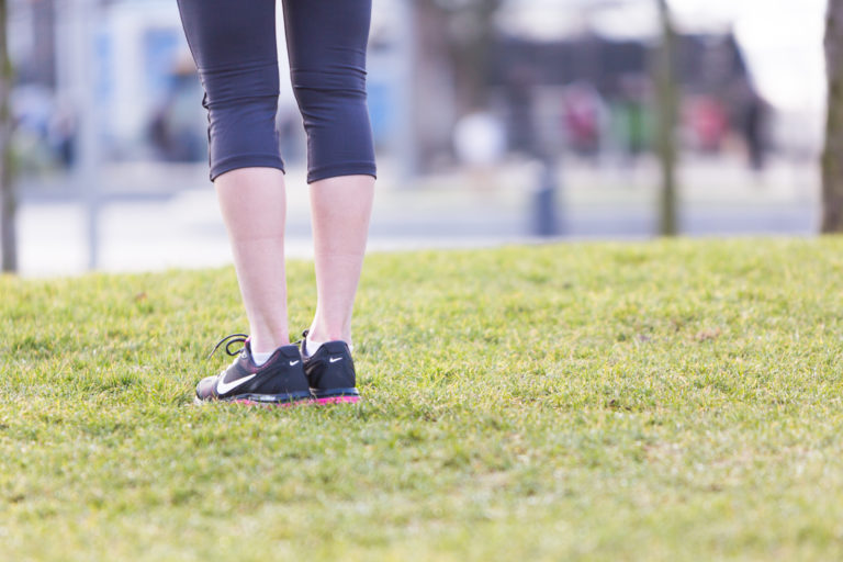 Female runner in a park