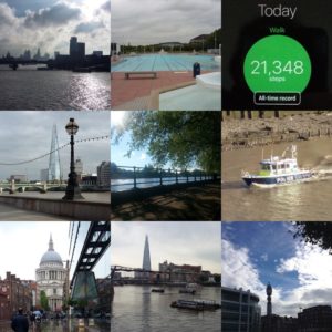Mosaic of pictures from walking in London
