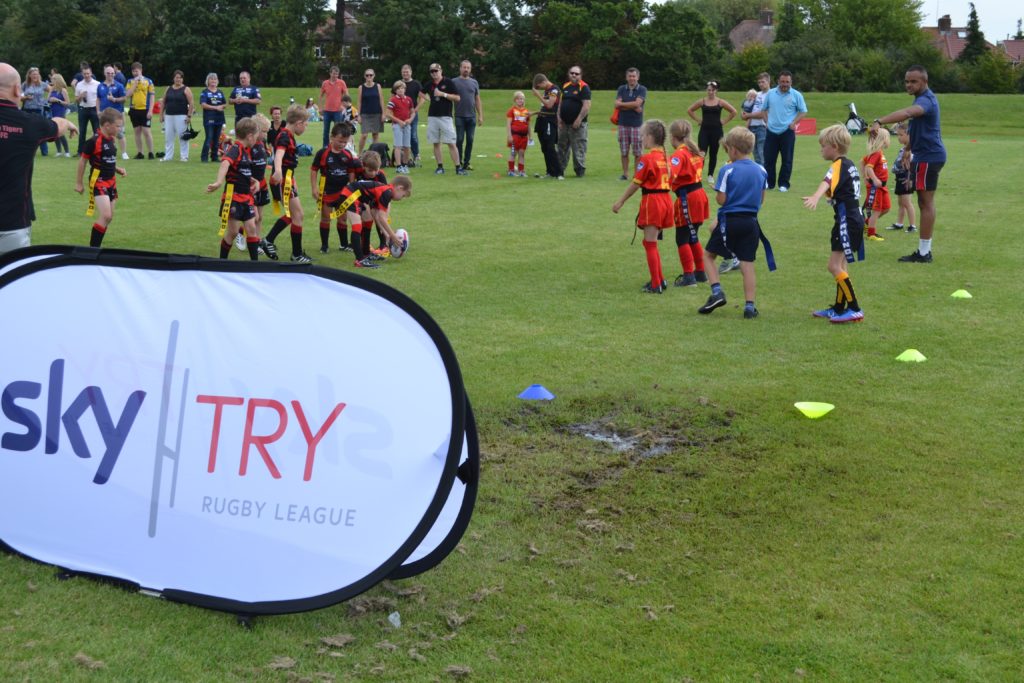 Children playing rugby at Challenge Cup Festival
