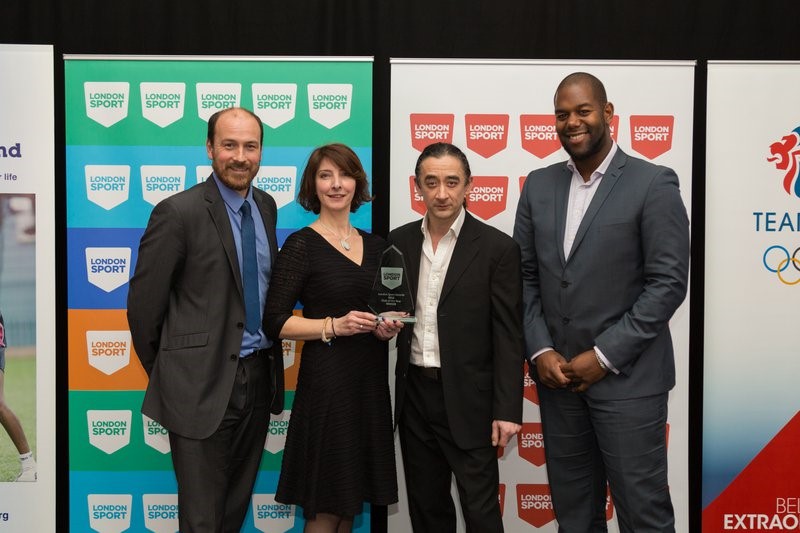 Sanjuro posing with their award at London Sport Awards 2015