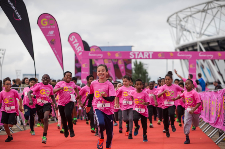 Children running during Go Run for Fun