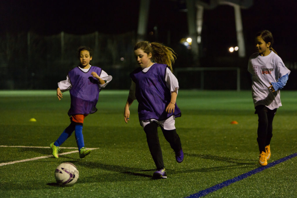 Girls playing football during This Girl Can campaign