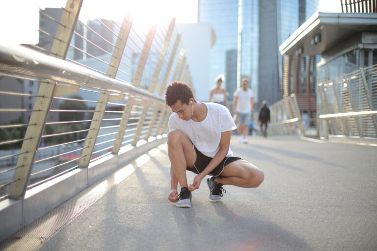 Man tying his laces